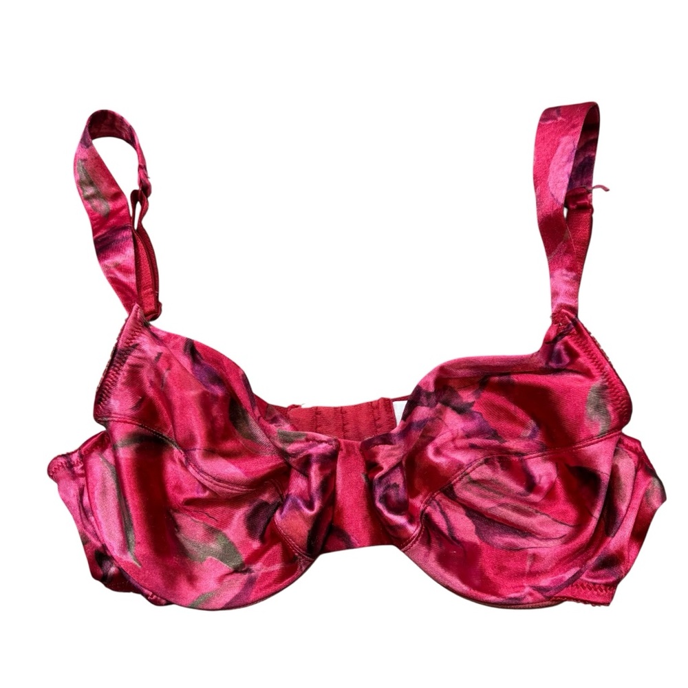 Vintage Victoria’s Secret Second Skin Satin Floral Underwire Bra Size 34C - Picture 2 of 9